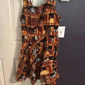 Retrolicious 2x cat bookshelf dress